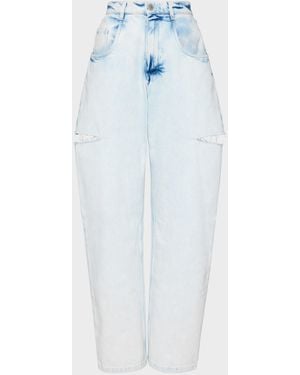 Maison Margiela Bleached Cut-Out Jeans - Blue