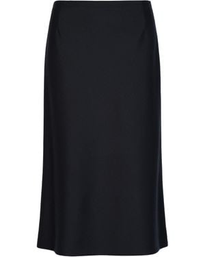 Maison Margiela Wool Twill A-Line Skirt - Black