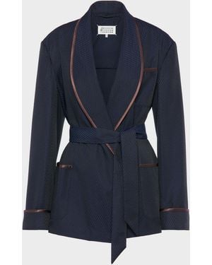 Maison Margiela Wool Robe De Chambre Jacket - Blue
