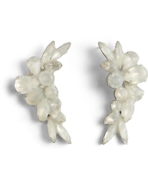 Maison Margiela Antiqued Wax Strass Earrings - White