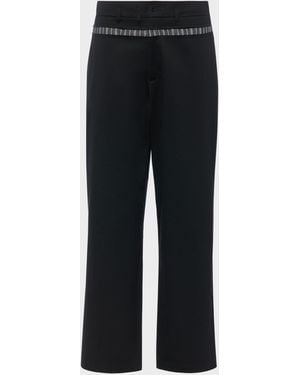Maison Margiela Waxed Cotton Wide-Leg Trousers - Black