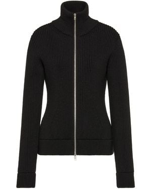 Maison Margiela Wool Zipped Cardigan - Black