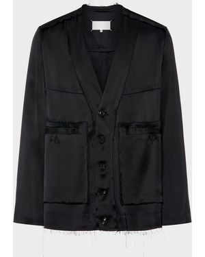 Maison Margiela Patchwork Satin Jacket - Black