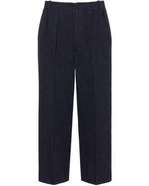 Maison Margiela Pinstripe Wool Trousers - Blue