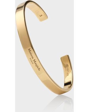 Maison Margiela Bracciale Rigido Piatto Con Logo - Metallic
