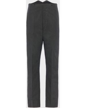 Maison Margiela Creased Cotton Silk Trousers - Grey