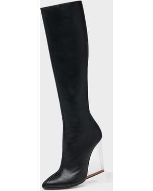 Maison Margiela Tabi Claw Plexi Long Boots - Black
