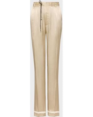 Maison Margiela Satin Drawstring Trousers - Natural