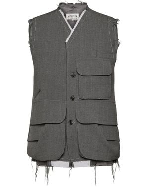 Maison Margiela Sleeveless Wool Jacket - Gray