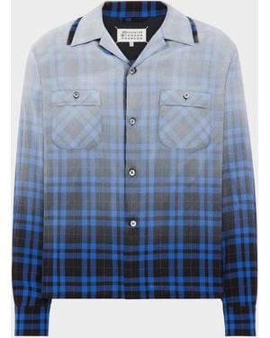 Maison Margiela Gradient Check Shirt - Blue