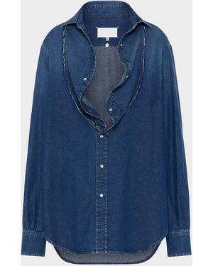 Maison Margiela Folded Collar Denim Shirt - Blue