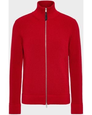 Maison Margiela Knit Zip-Up Cardigan - Red