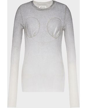 Maison Margiela Sheer Knit Top - Grey