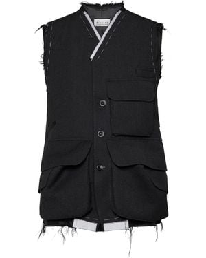 Maison Margiela Sleeveless Wool Jacket - Black