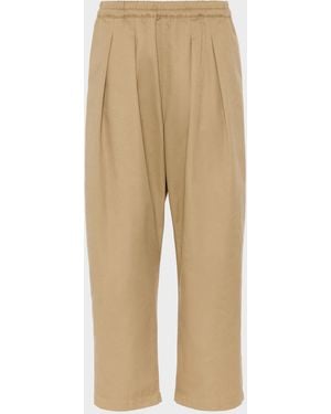 Maison Margiela Dropped-Rise Cotton Trousers - Natural