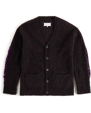 Maison Margiela Velvet Patch Mohair Cardigan - Black