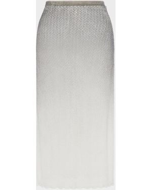 Maison Margiela Sheer Knit Midi Skirt - Grey