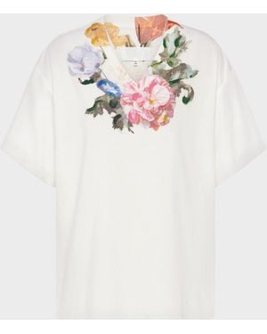 Maison Margiela Painted Flower Jersey T-Shirt - White