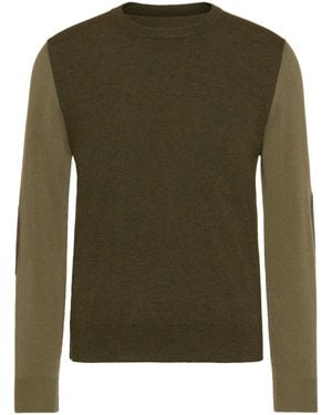 Maison Margiela Two-Tone Wool Crewneck - Green