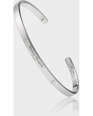 Maison Margiela Bracciale Rigido Sottile Con Logo - Metallic
