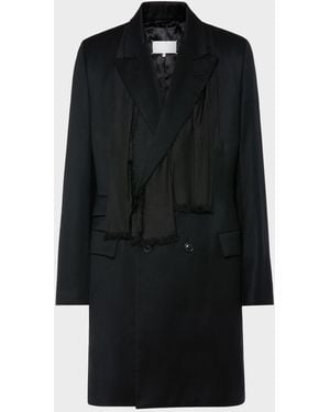 Maison Margiela Wool Scarf Coat - Black