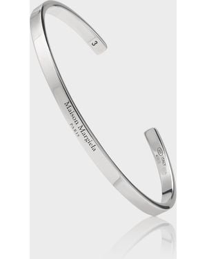 Maison Margiela Bracciale Rigido Sottile Con Logo - Metallic
