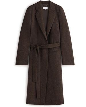 Maison Margiela Belted Herringbone Wool Coat - Brown