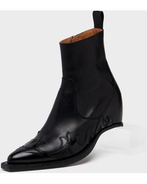Maison Margiela Heel-Less Western Flame Boot - Black