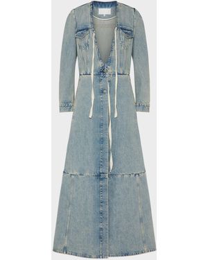 Maison Margiela Denim Maxi Coat - Blue