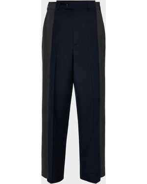 Maison Margiela Two-Tone Wool Trousers - Blue