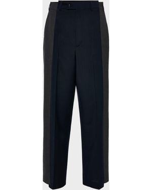 Maison Margiela Two-Tone Wool Trousers - Blue