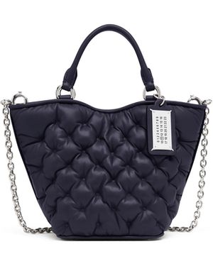 Maison Margiela Glam Slam Embroidery Tote Mini - Bleu