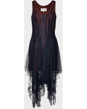 Maison Margiela Lace Midi Dress - Blue