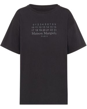 Maison Margiela Numeric Cotton Jersey T-Shirt - Black
