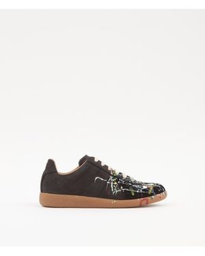 Maison Margiela Paint Replica Trainers - Black