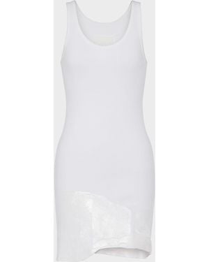 Maison Margiela Taped Rib Mini Dress - White