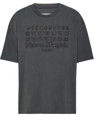 Maison Margiela T-Shirt Mit Aufgesticktem Logo, Mann, Größe - Grau