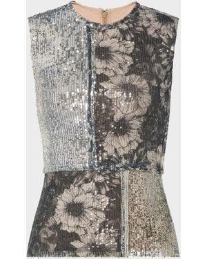 Maison Margiela Sequin Floral Top - Grey