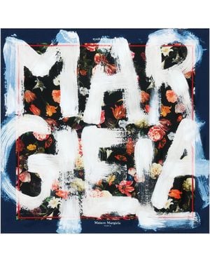Maison Margiela Printed Silk Foulard - Blue