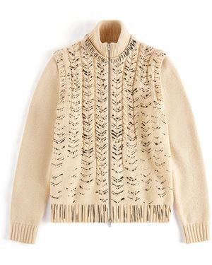 Maison Margiela Virgin Wool Cardigan - Natural