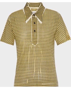 Maison Margiela Gingham Polo Shirt - Yellow