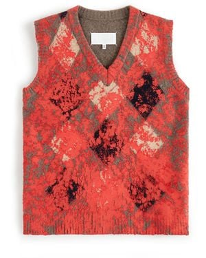 Maison Margiela Argyle Knit Sleeveless Top - Red