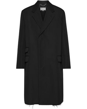 Maison Margiela Wool Silk Coat - Black