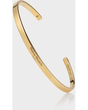 Maison Margiela Logo Slim Cuff Bracelet - Metallic