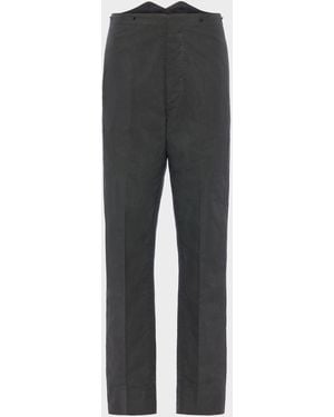 Maison Margiela Creased Cotton Silk Trousers - Grey