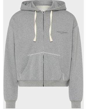 Maison Margiela Zipped Hooded Sweatshirt - Grey