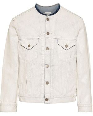 Maison Margiela Collarless Denim Jacket - White