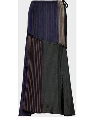 Maison Margiela Patchwork Long Skirt - Blue