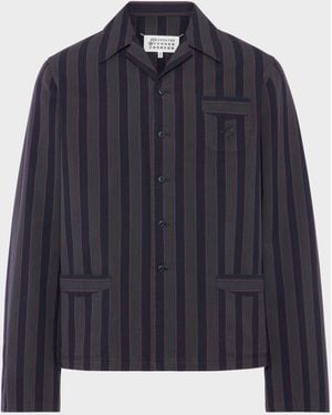 Maison Margiela Cotton Striped Shirt - Blue