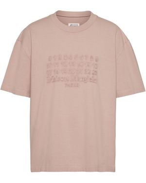 Maison Margiela T-Shirt Mit Gesticktem Logo, Mann, Größe - Pink